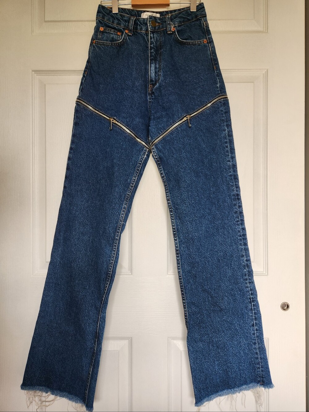 Zip Out - Highrise Flared Denim Jeans - Size 24 (Long)